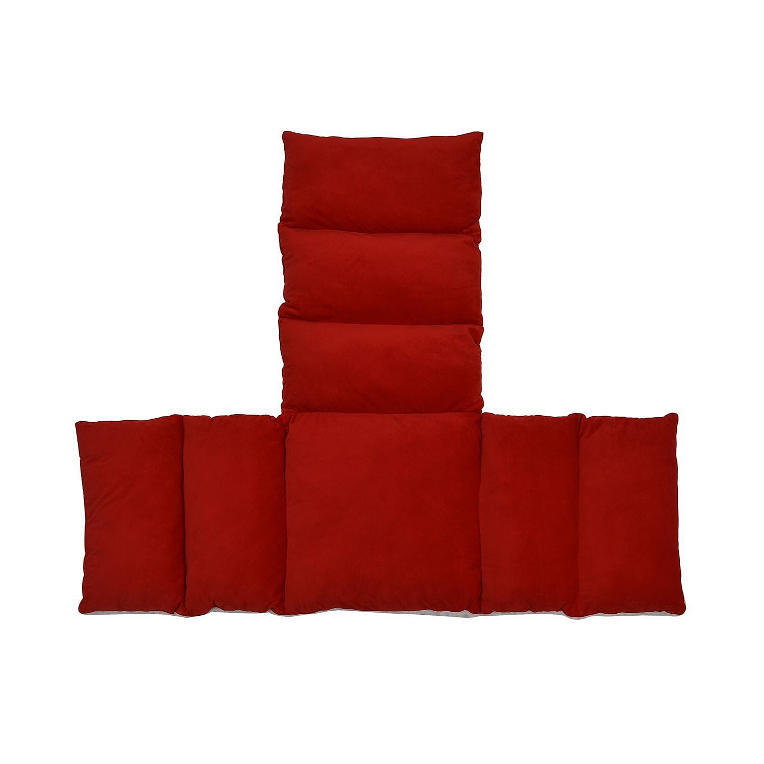 TJC Essentials Microfiber Sherpa Lined Arm Chair Cushion (Size 45x65 cm) - Red