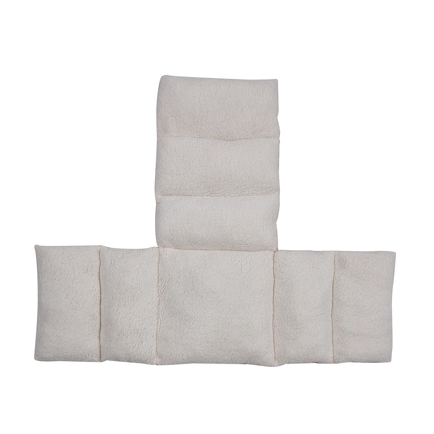 TJC Essentials Microfiber Sherpa Lined Arm Chair Cushion (Size 45x65 cm) - Red