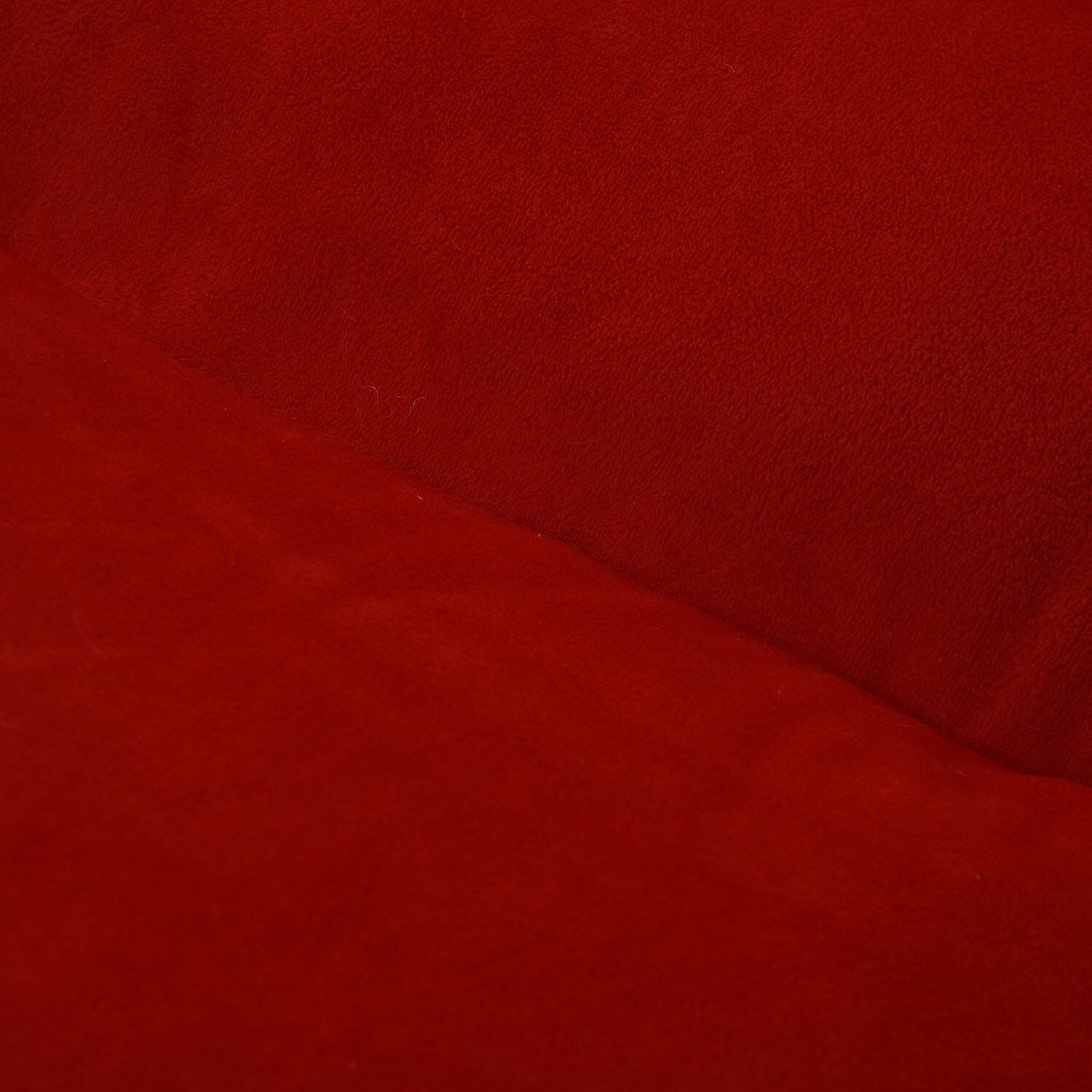 TJC Essentials Microfiber Sherpa Lined Arm Chair Cushion (Size 45x65 cm) - Red