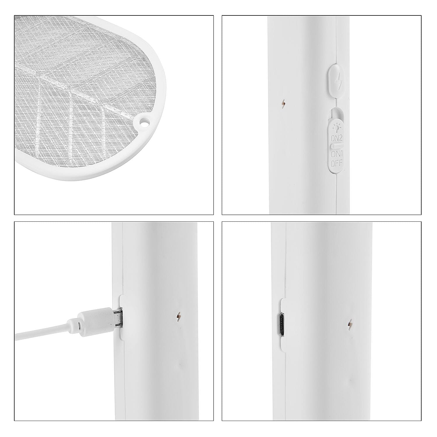 Electric Fly Swatter (Bug Zapper with Base USB Charging UV Light 400 MAH)