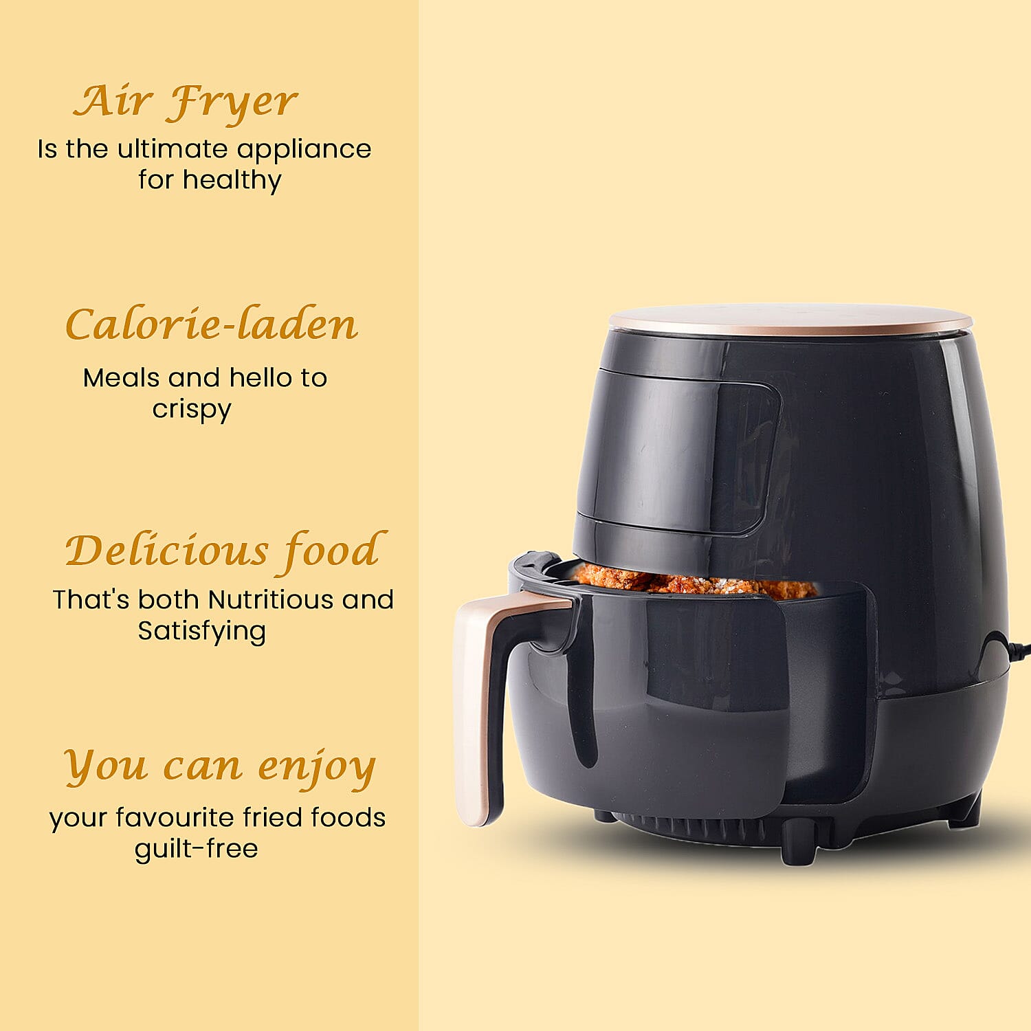 Multifunctional Air Fryer with Frying Plate (1500W, 4.5L) - Black