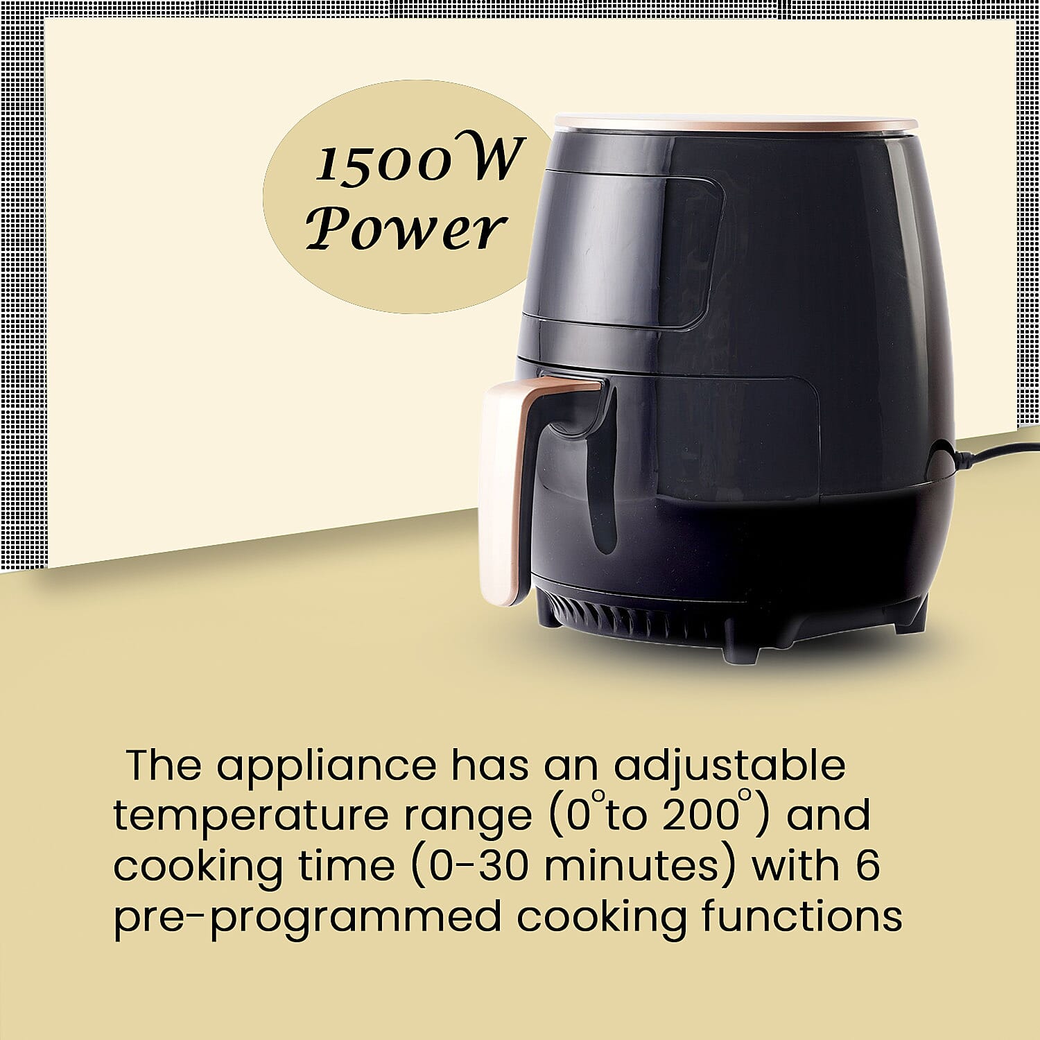 Multifunctional Air Fryer with Frying Plate (1500W, 4.5L) - Black