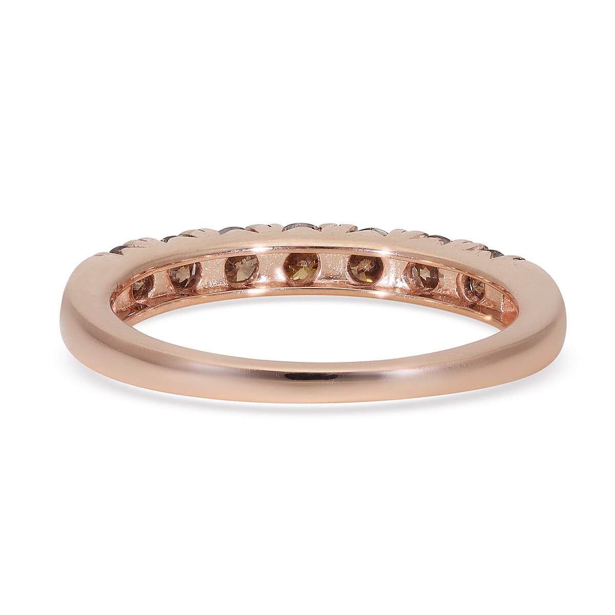 9K Rose Gold SGL Certified Natural Champagne Diamond (I3) Ring 1.00 Ct.