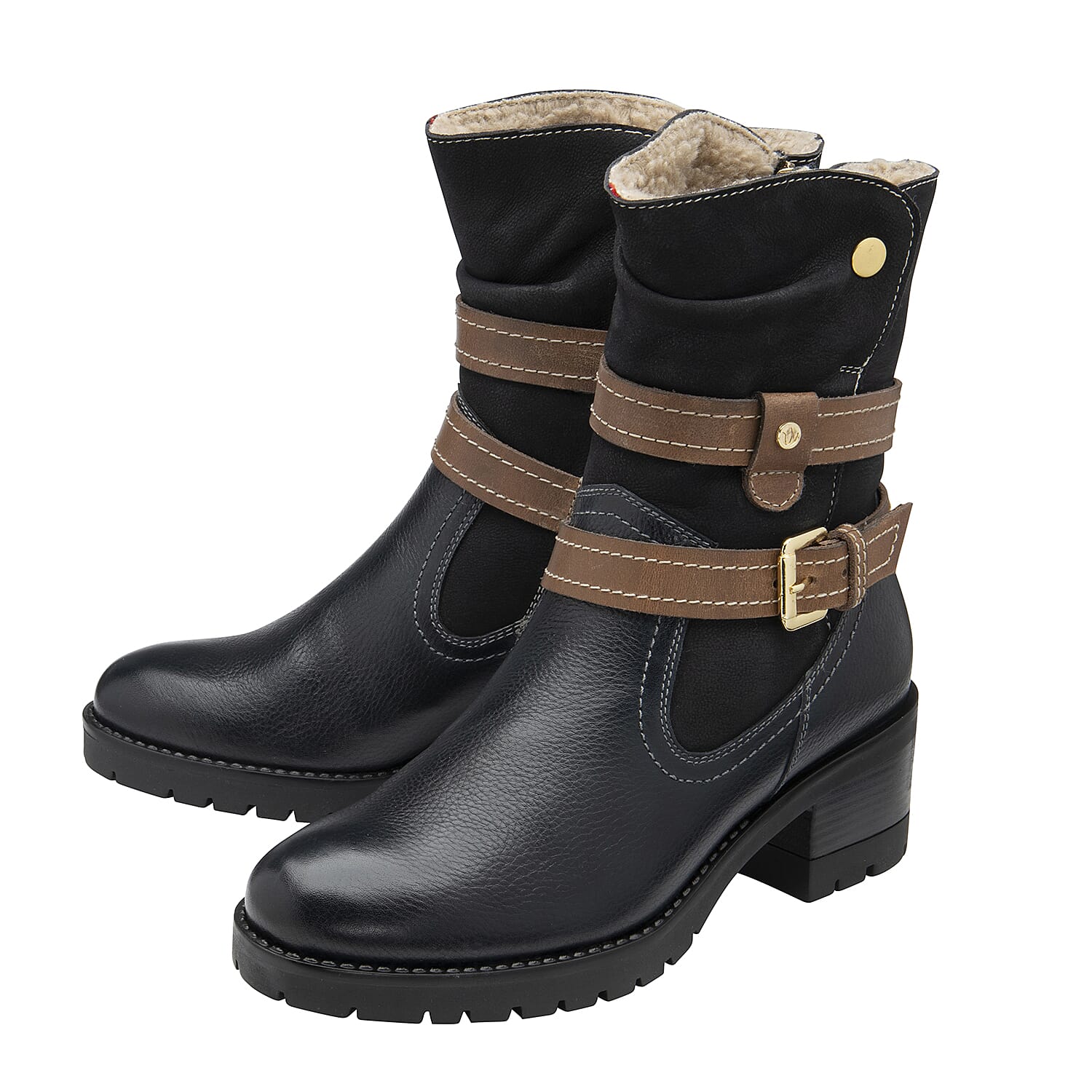 LOTUS Salsa Boots (Size 3) - Navy-Tan