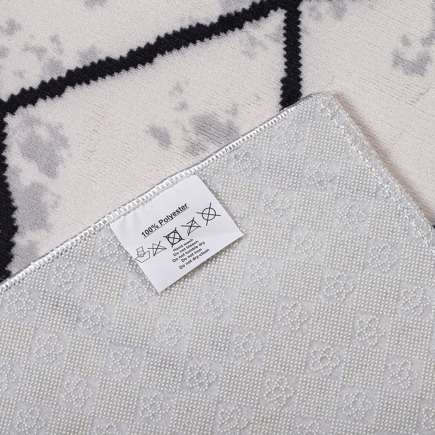 Anti-Slip Latex Rugs (Size 130x60 cm) - White and Black