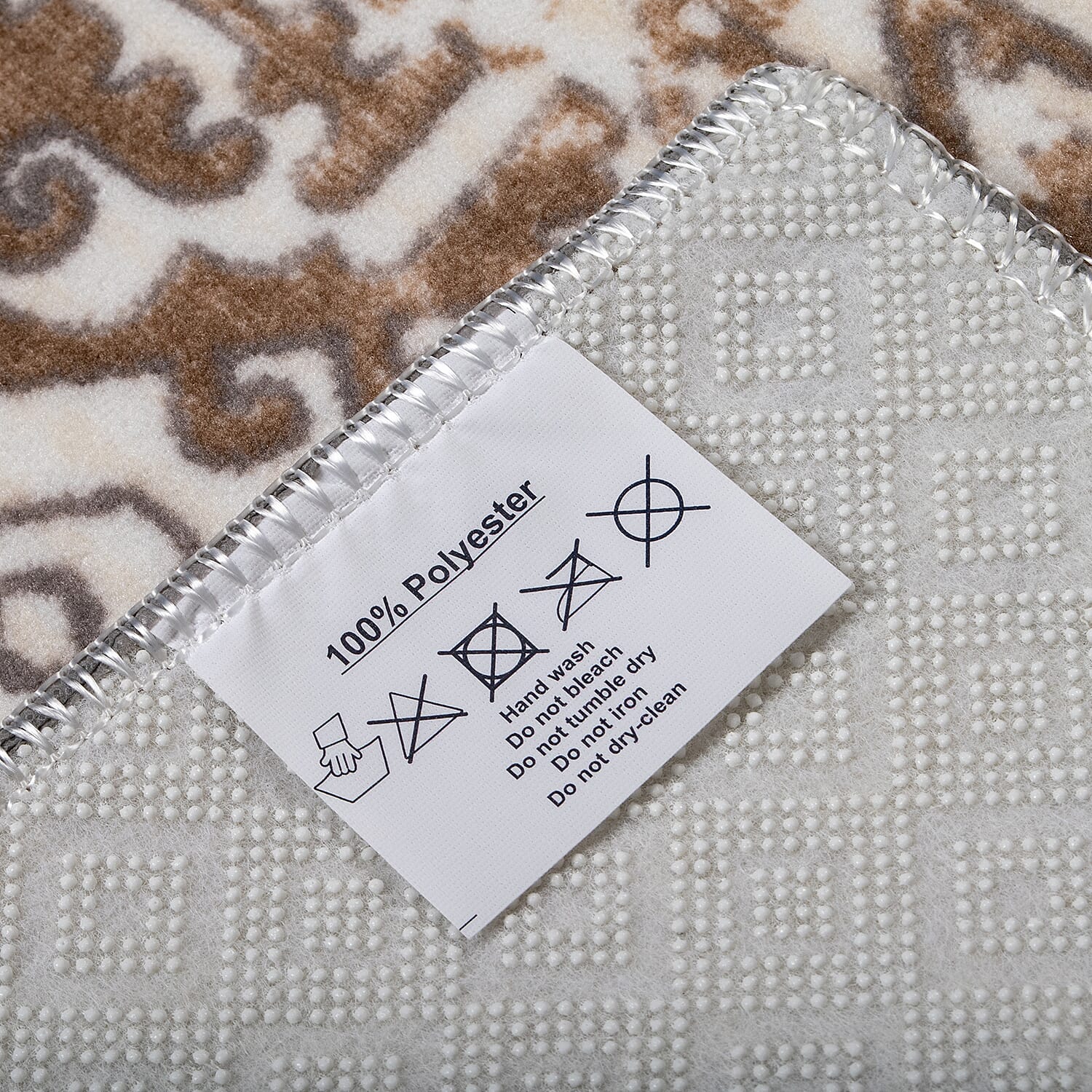 Anti-Slippery Latex Rugs (Size 130x60 cm) - White, Blue and Brown