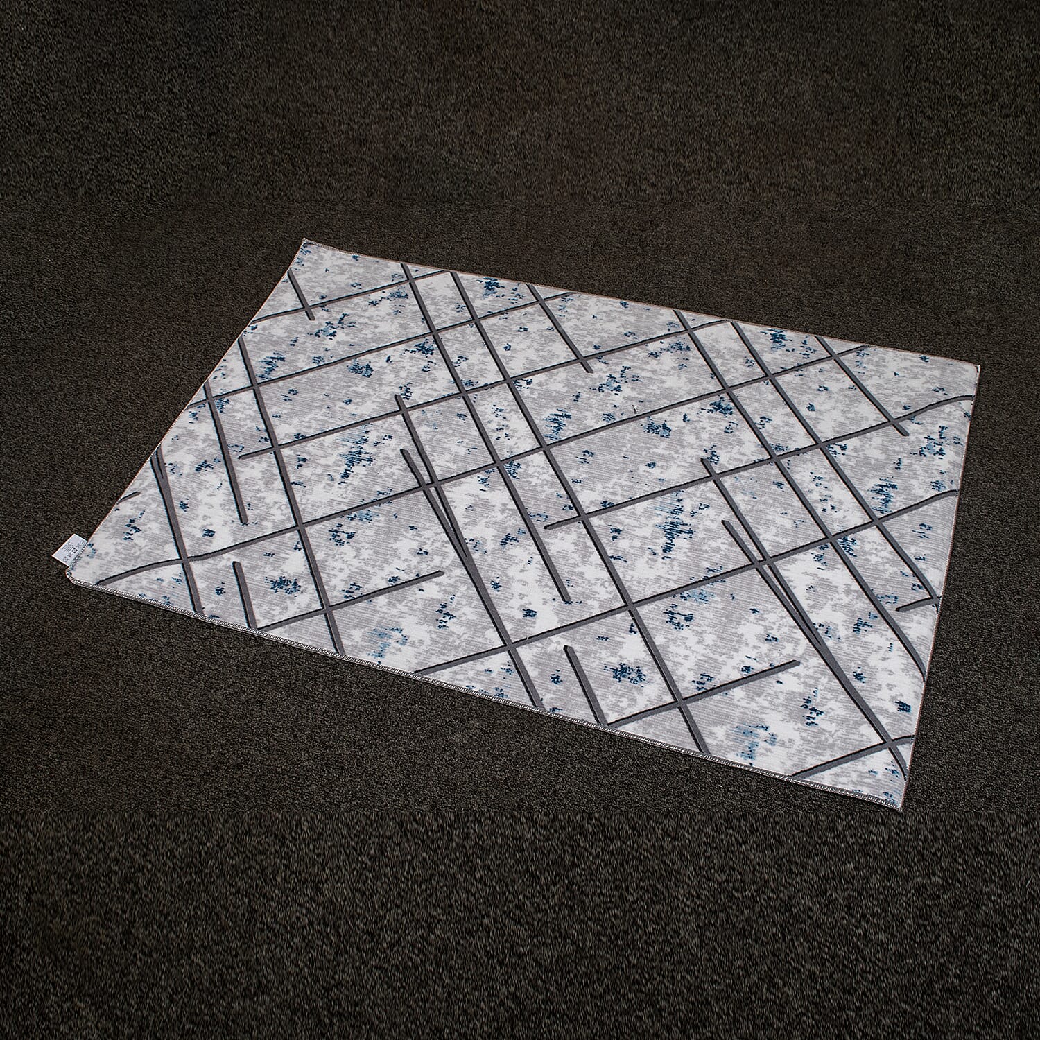 Anti-Slip Latex Rugs (Size 140x90 cm) - White with Stripes