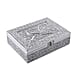 Peacock 3D Embossed Aluminium Oxidized Storage Box (Size 21x15x6 cm) - Silver