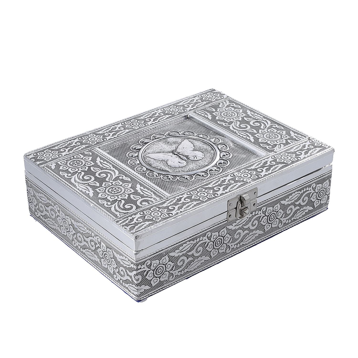 Handcrafted 3D Butterfly Embossed Storage Box (Size 21x16x6 cm)