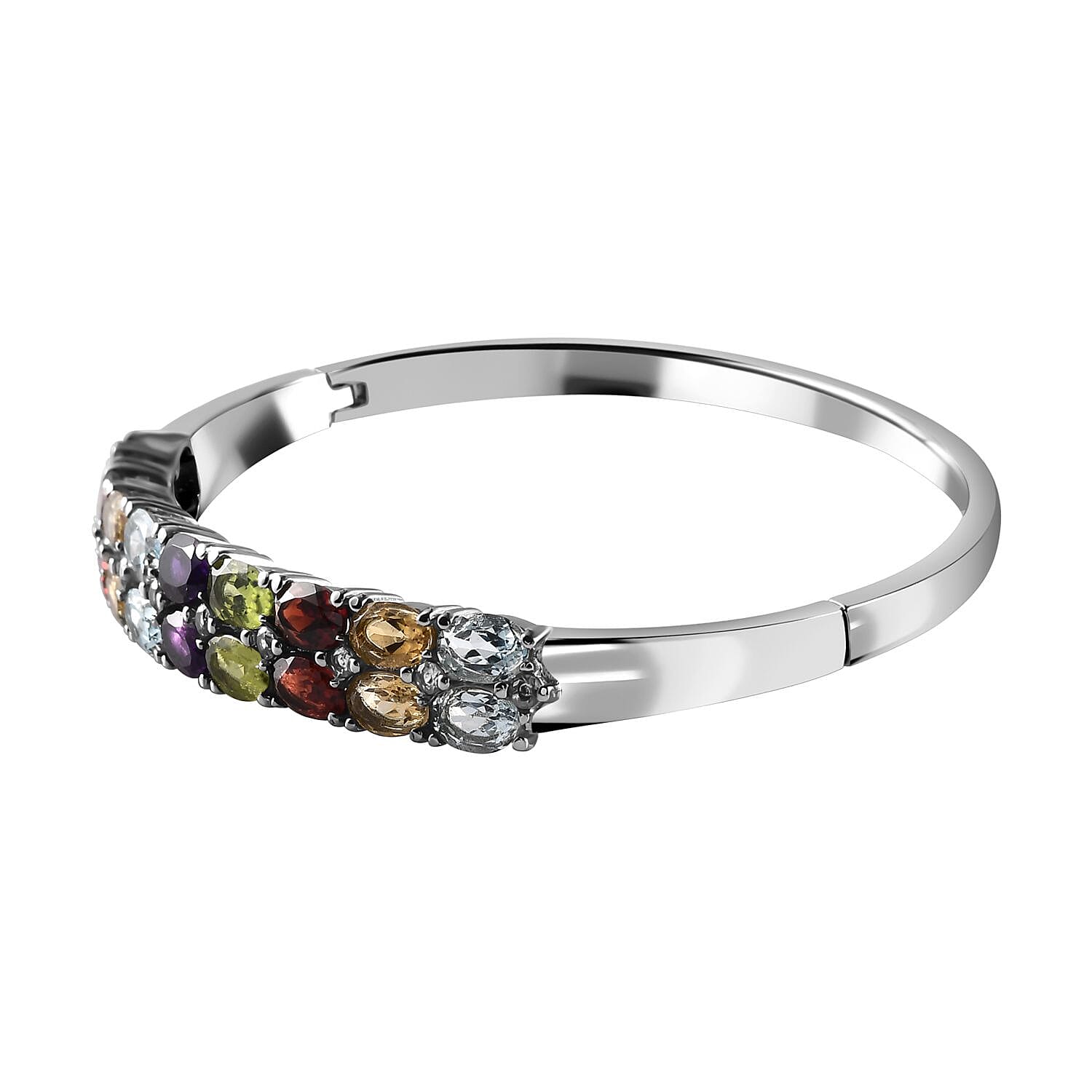 Citrine, Skyblue Topaz & Multi Gemstone Bangle (Size 7.5) 10.00 Ct.