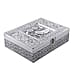 Peacock 3D Embossed Aluminium Oxidized Storage Box (Size 21x15x6 cm) - Silver
