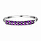 Amethyst and Natural Cambodian Zircon Full Bangle (Size - 7.5) in Stainless Steel 9.653 Ct.