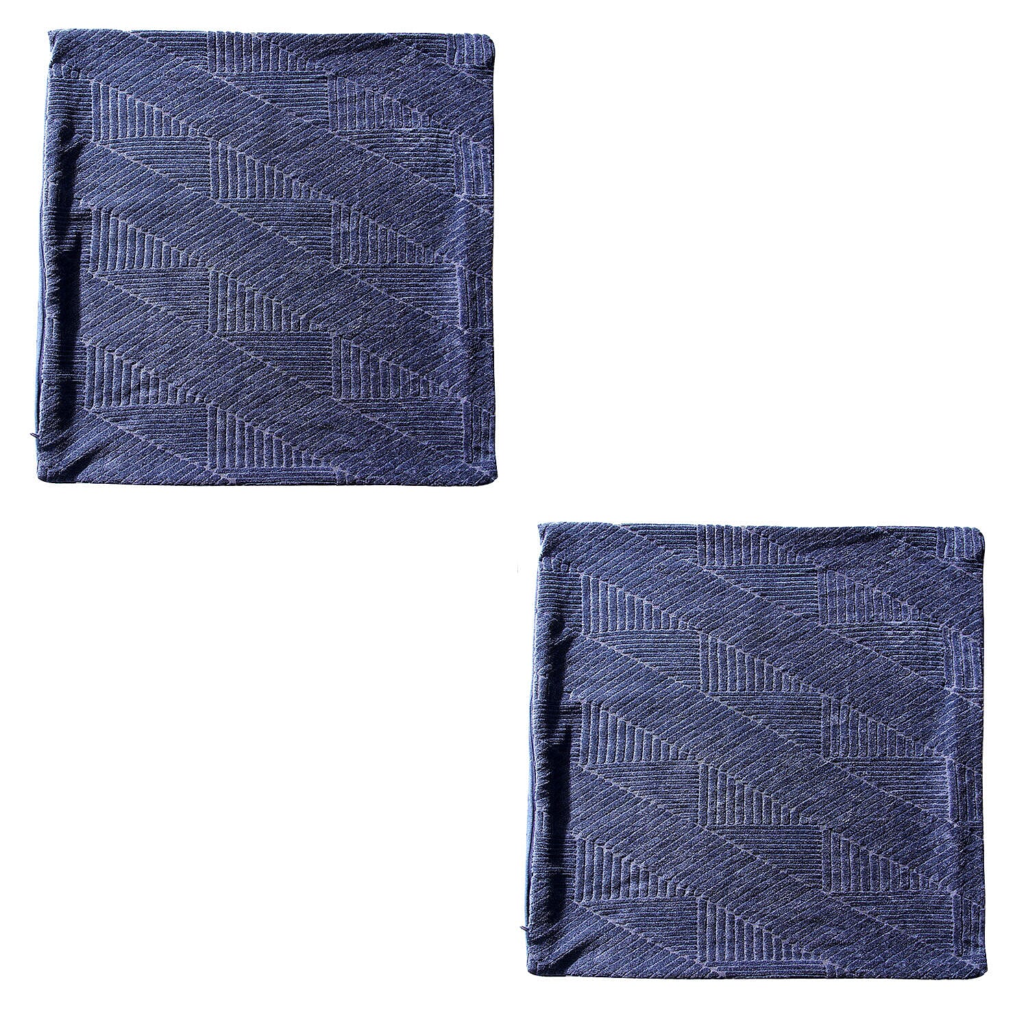 Set of 2 - Knitted Jacquard Textured Cotton Cuhsion Cover (Size 45) - Natural