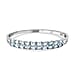 Skyblue Topaz and Natural Cambodian Zircon Full Bangle (Size - 7.5) in Stainless Steel 10.972 Ct.
