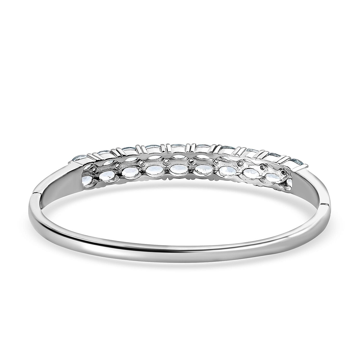 Skyblue Topaz & Natural Zircon Bangle (Size - 7.5) 10.97 Ct.