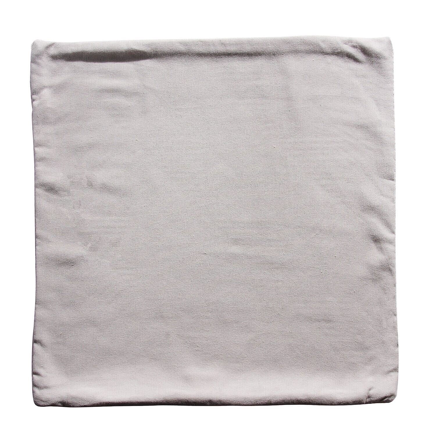 Set of 2 - 100% Cotton Knitted Jacquard Textured Cotton Cushion Cover (Size 45) - Silver