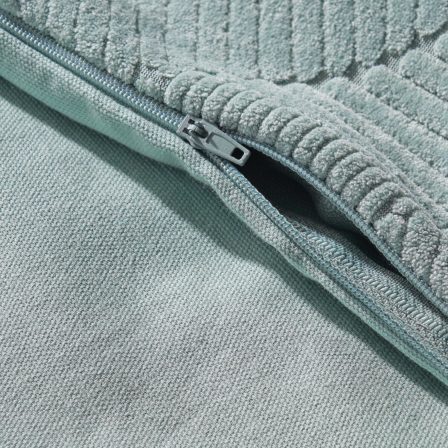 Set of 2 - 100% Cotton Knitted Jacquard Textured Cotton Cushion Cover (Size 45) - Mint