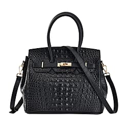 Genuine Leather Patterned Crossbody Bag (Size 30x16x25 cm) - Blue & Blue