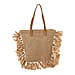 Paper Straw Tote Bag with Tassel - Black