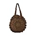 Paper Straw Handknotted Round Tote Bag - Coffee
