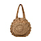 Paper Straw Handknotted Round Tote Bag - Coffee