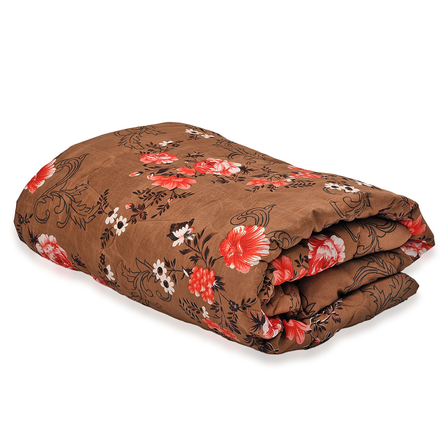 3 Piece Set - Micro Fiber Quilted Printed Reversible Comforter and Pillow Cover (Size 200x200) - Sky Blue