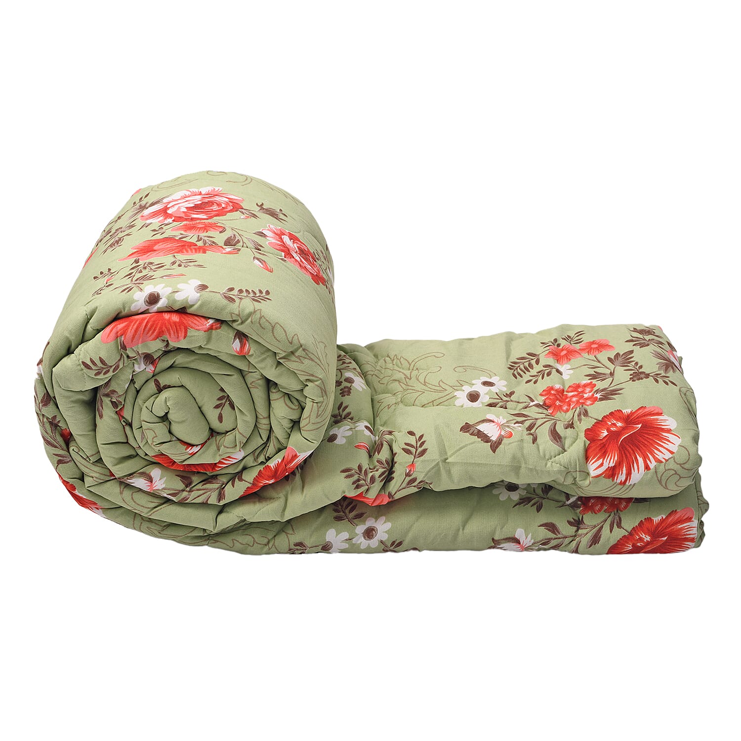 3 Piece Set - Micro Fiber Quilted Printed Reversible Comforter and Pillow Cover (Size 200x200) - Sky Blue