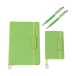 Set of 4 - A4 and A6 Notebook, Black Pen and Pencil - Green