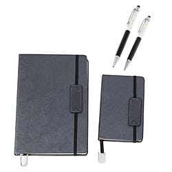 Set of 4 - A4 and A6 Notebook, Black Pen and Pencil - Green