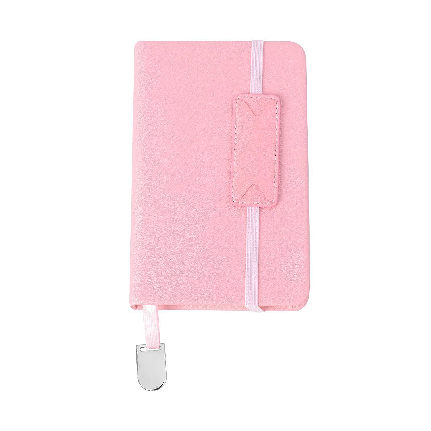 4 Piece Set - A4 and A6 Notebook with 2 Crsytal Filled Pens - Pink