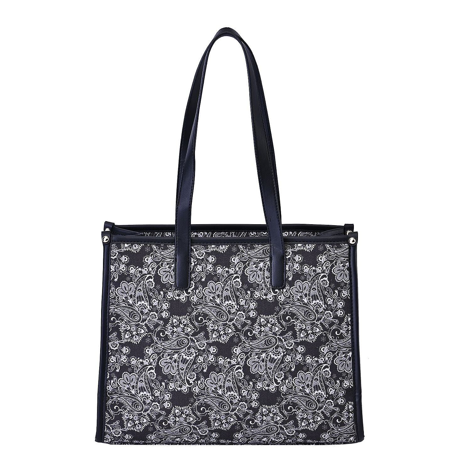 Black zippered tote deals bag