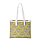 Designer Closeout- Fully Lined Jacquard Canvas Tote Bag with Zipper Closure and Handles - Yellow