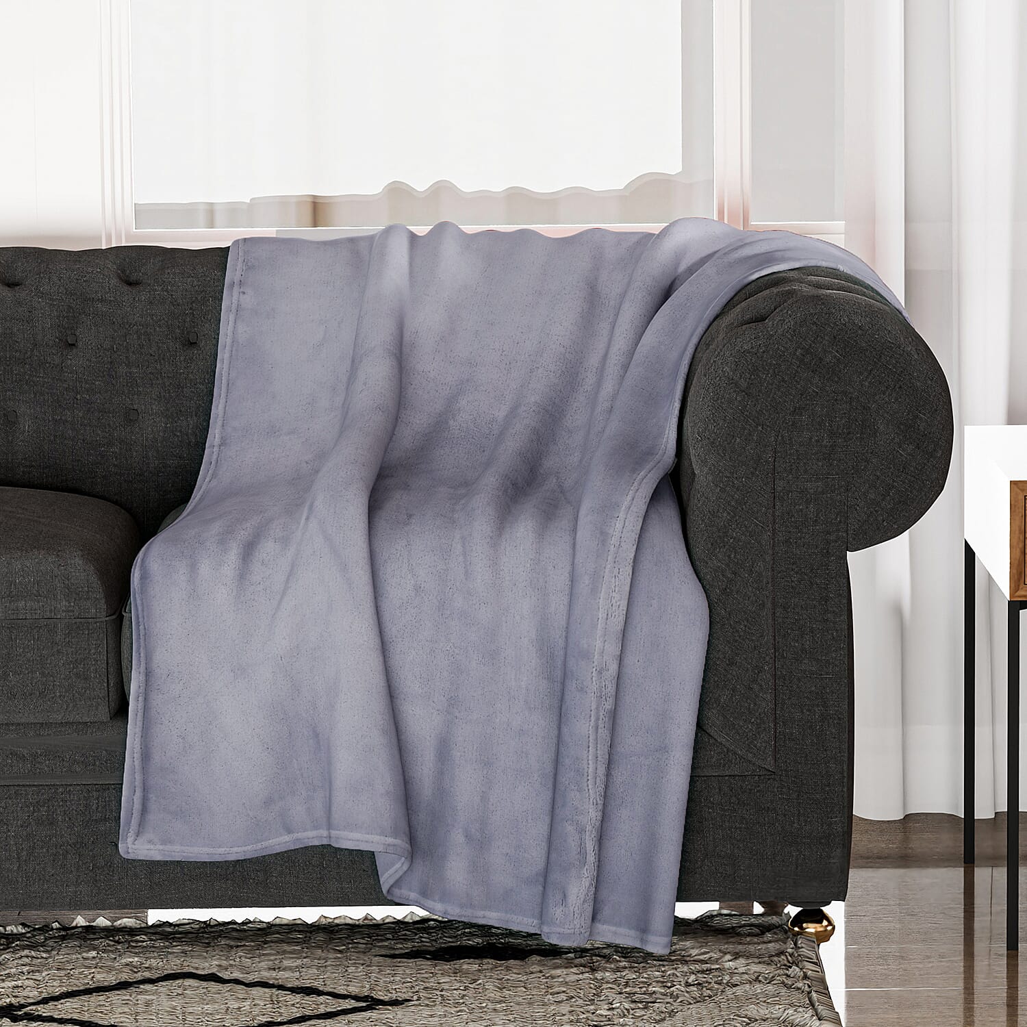 Solid Flannel Warm Blanket - Lilac