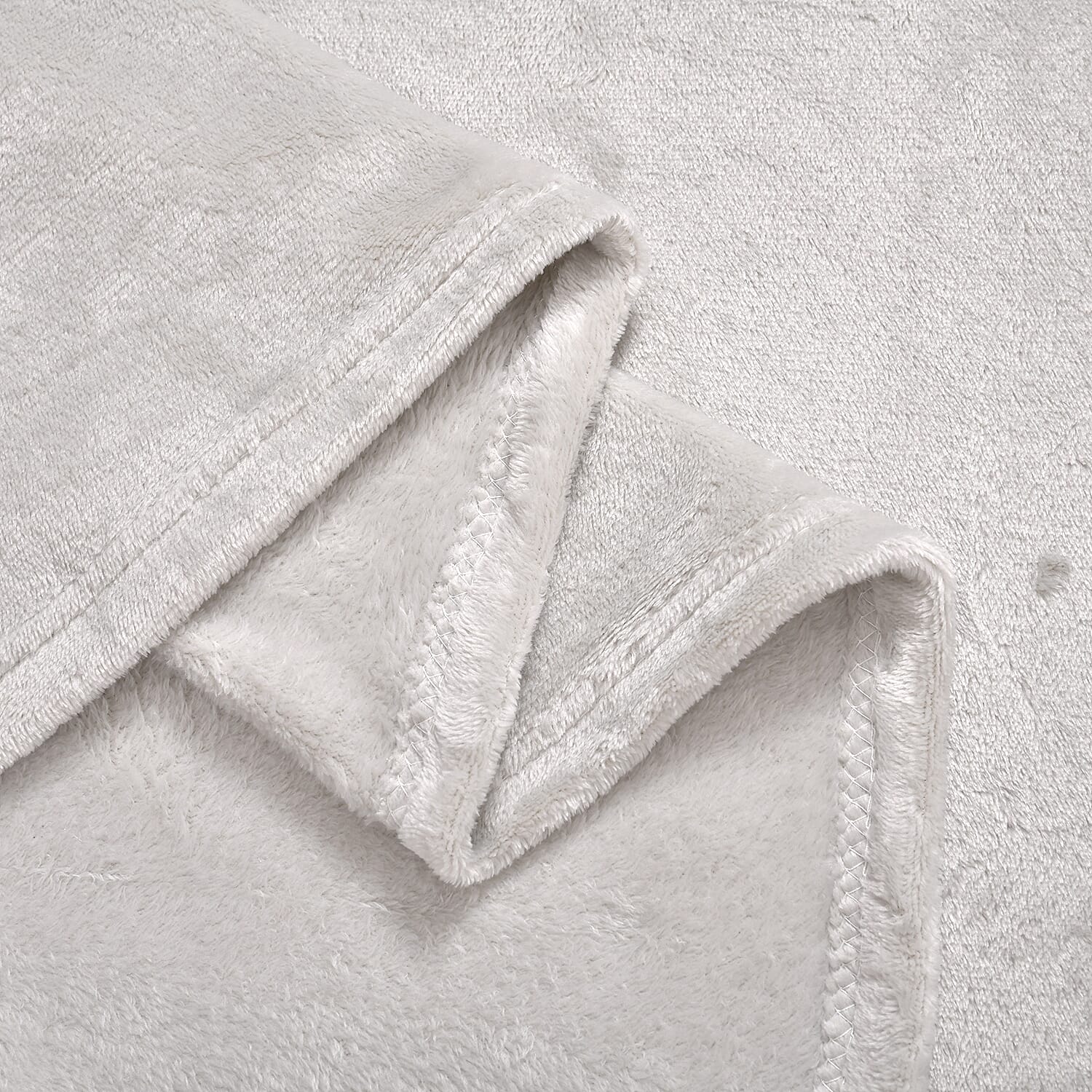 Velour Effect Warm Teddy Blanket (Size 152x127cm) - Grey