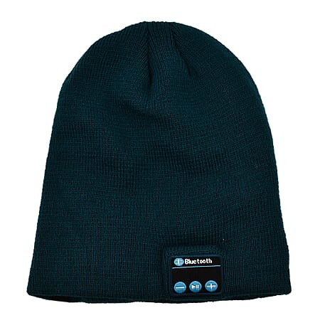 Beanie Hat with Bluetooth Headphone - Blue