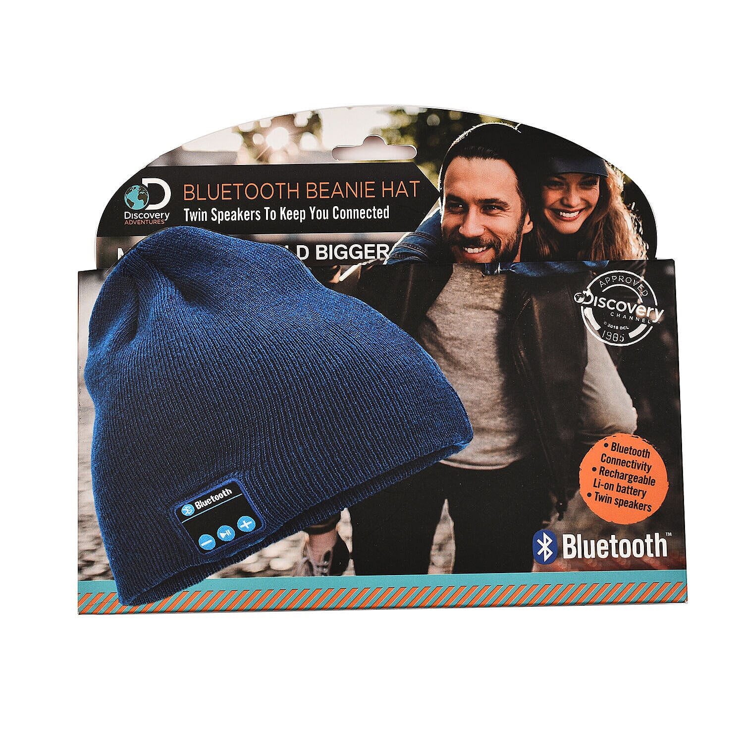 Beanie Hat with Bluetooth Headphone - Blue