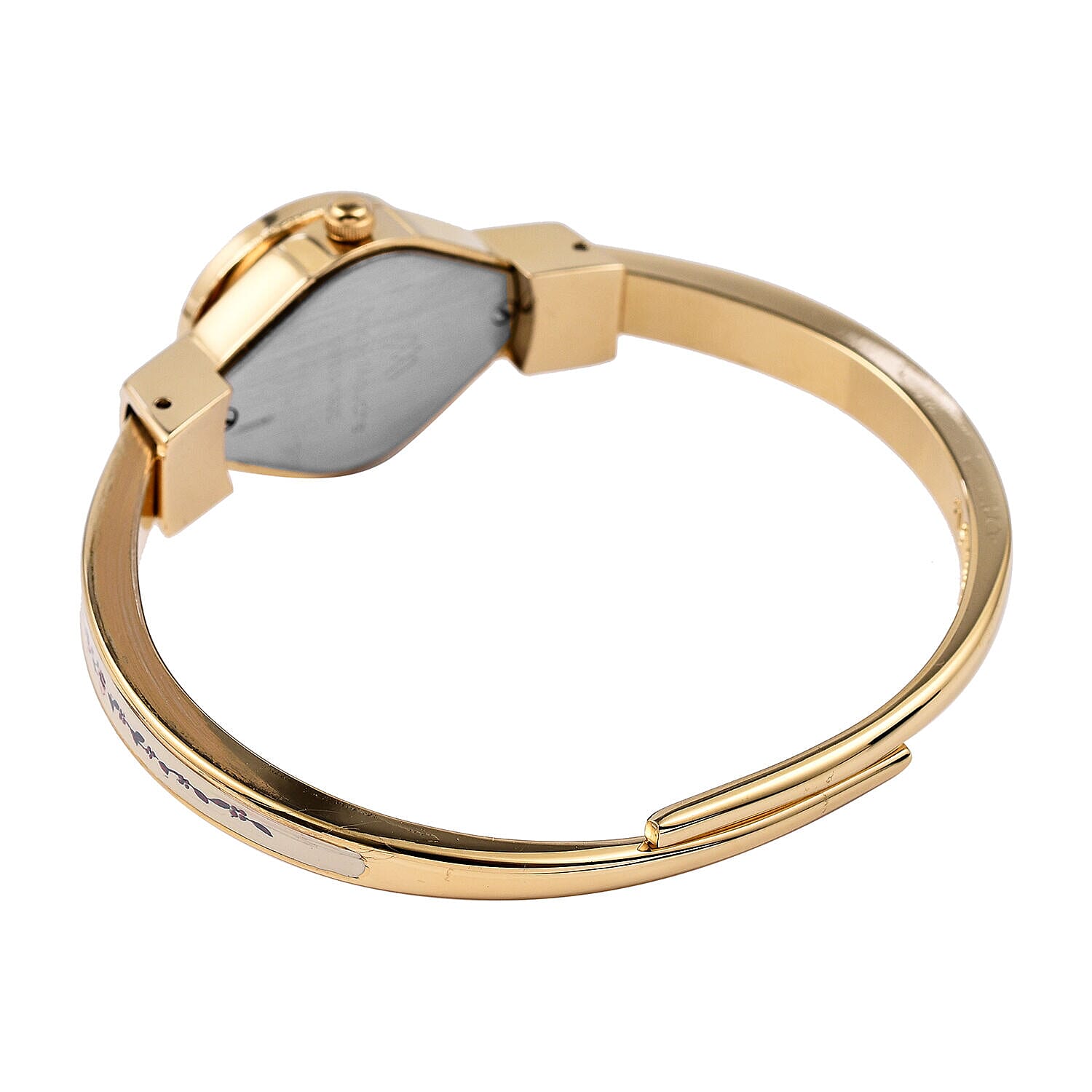 DOD- Andre Mouche -Swiss Ronda Movement Red Floral Pattern Ladies Bangle Watch (Size 6 - 6.5)