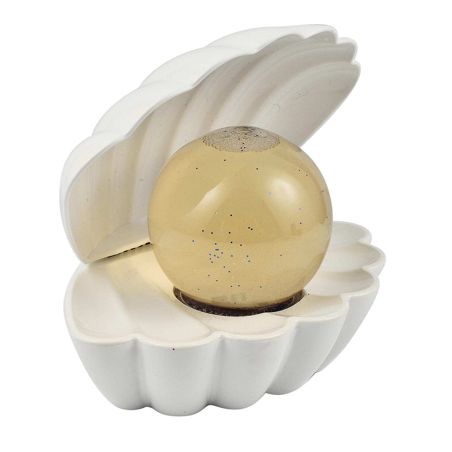 Sea Shell LED Colour Changing Glitter Mood Lamp with USB or Battery Powered