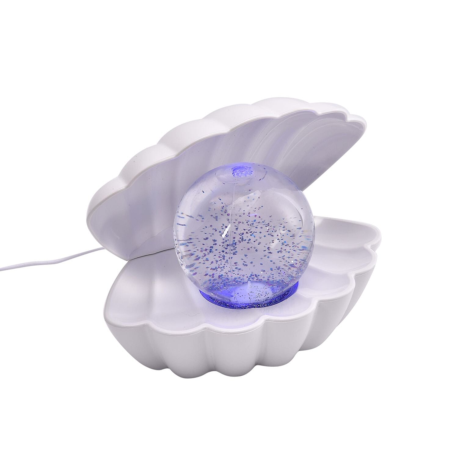 Sea Shell LED Colour Changing Glitter Mood Lamp with USB or Battery Powered