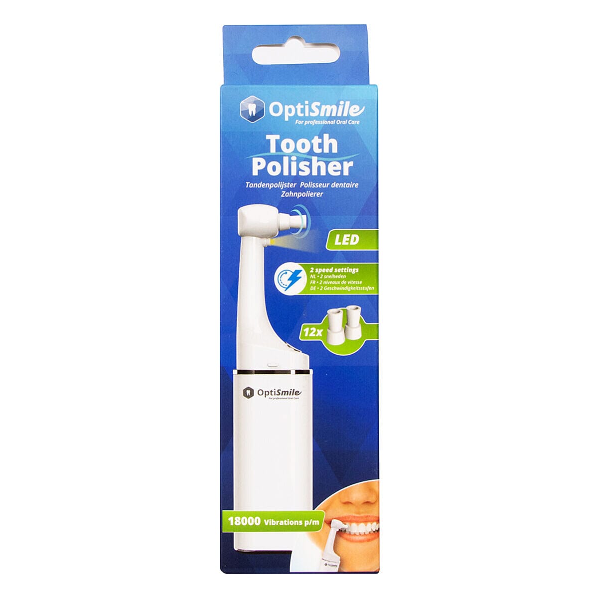 OptiSmile Toothpolisher with 12 Heads - White