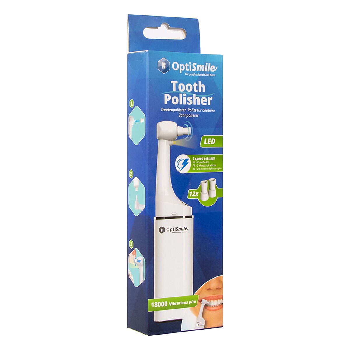 OptiSmile Toothpolisher with 12 Heads - White