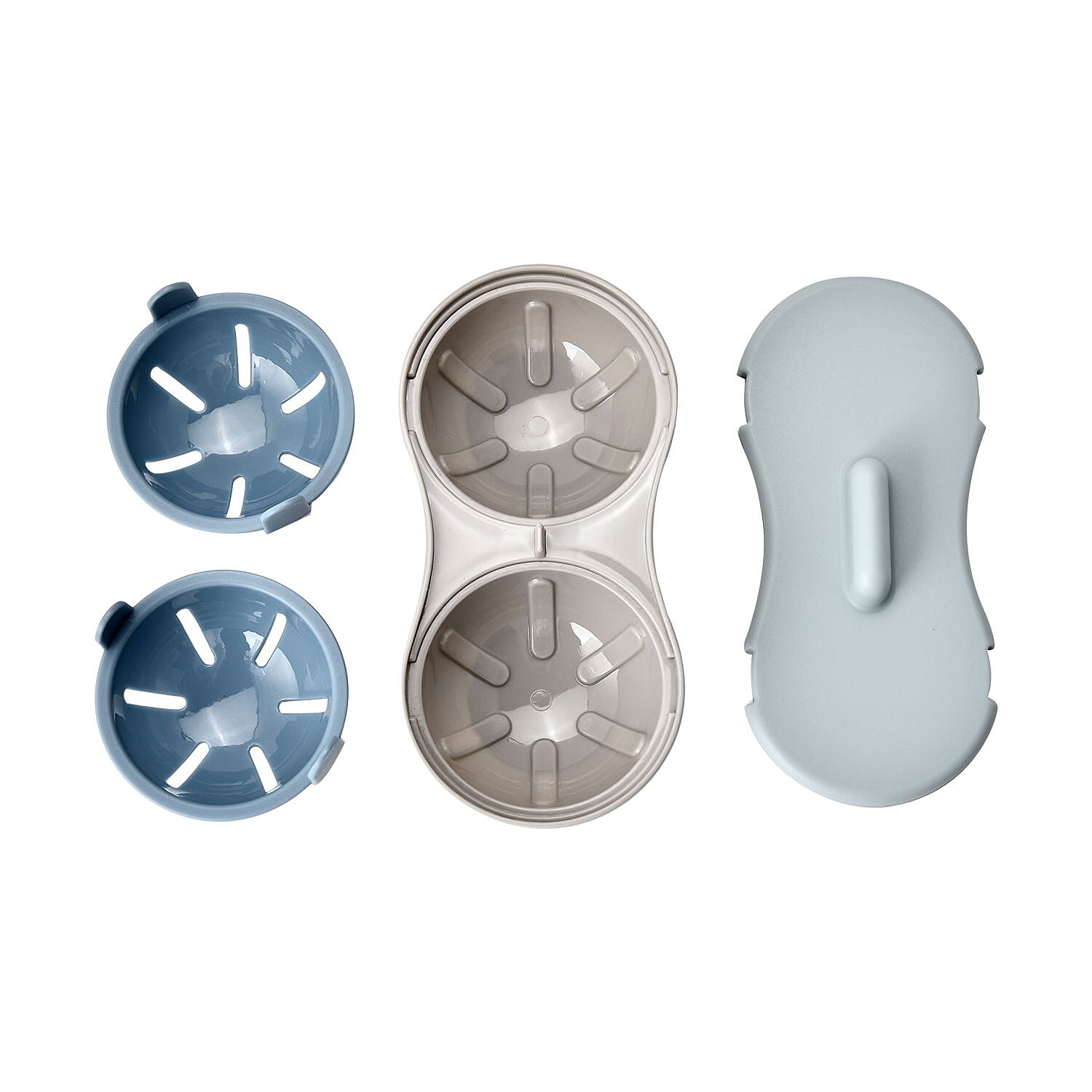 Easy Eggs in Minutes. Microwave Egg Cooker with Lid (Size 22x11x8 cm) - White