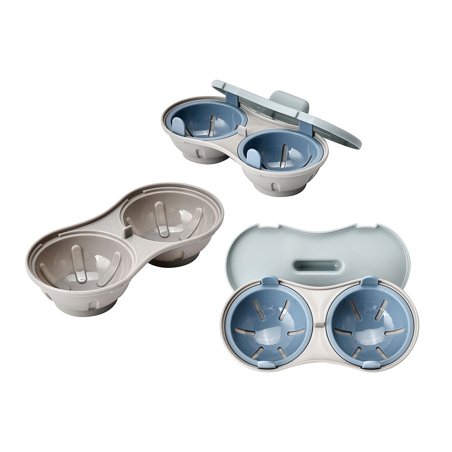 Easy Eggs in Minutes. Microwave Egg Cooker with Lid (Size 22x11x8 cm) - White