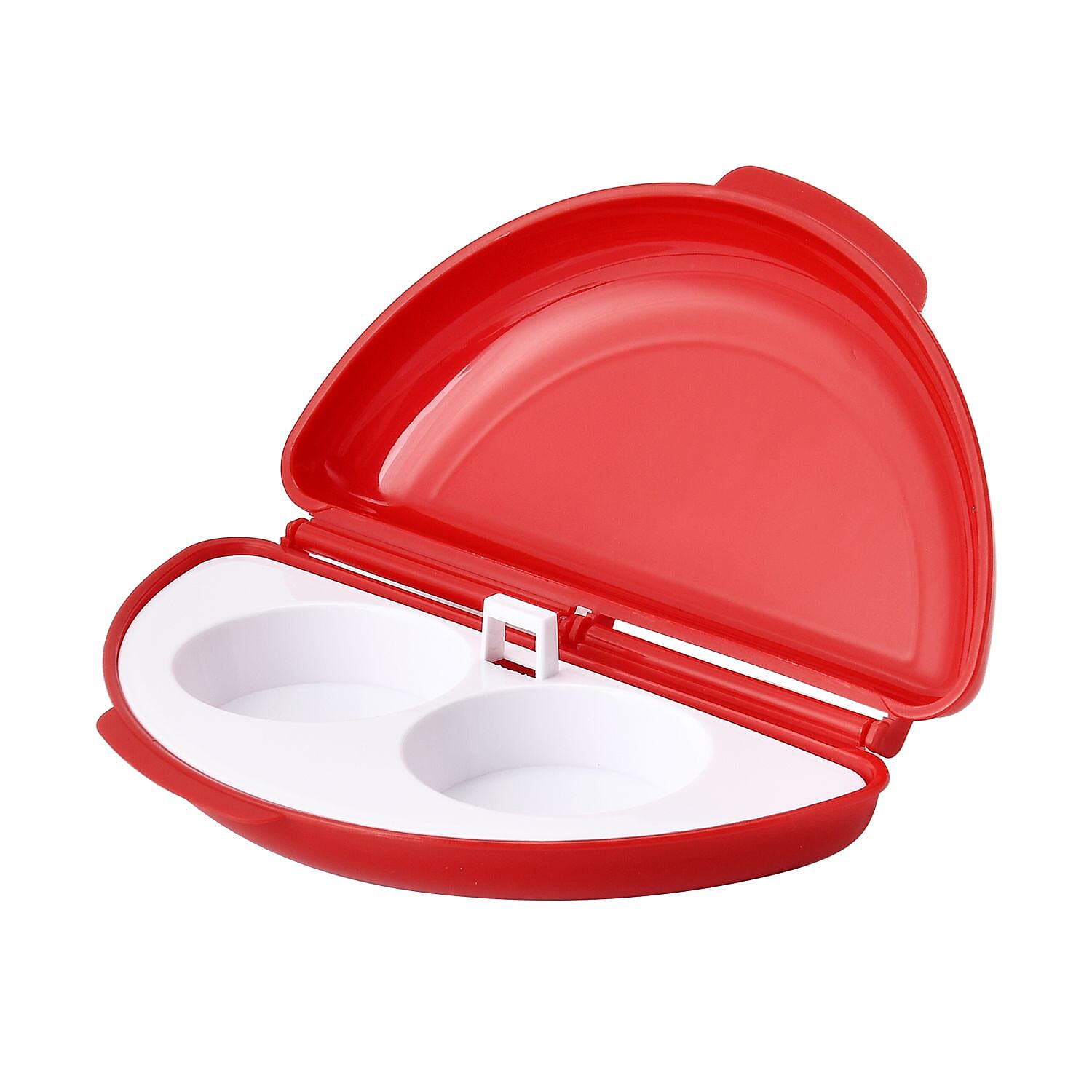 2x Microwave Omelette Maker or Poached Eggs Pan (Size 21x23x2 cm) - Red - White
