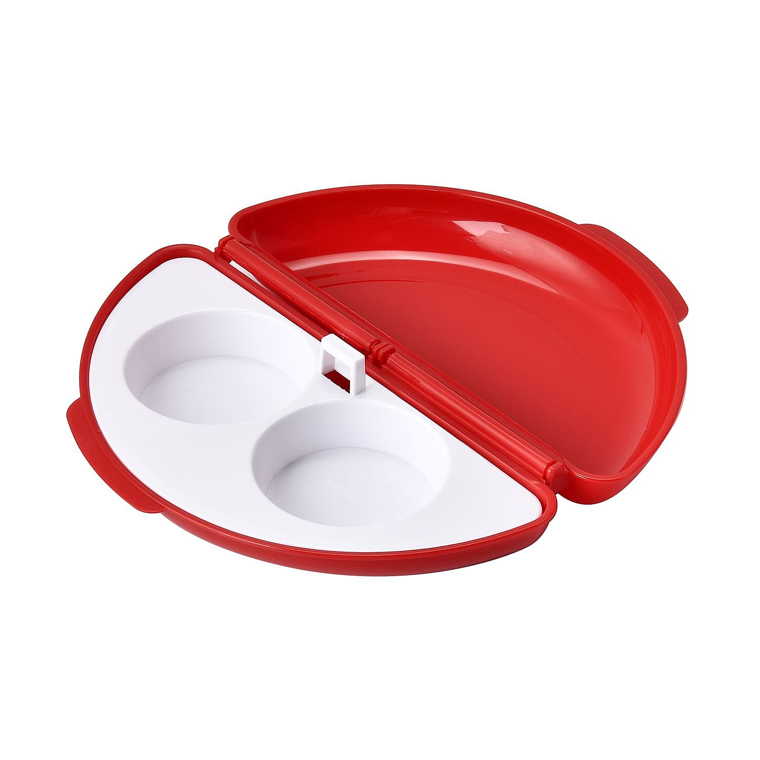 2x Microwave Omelette Maker or Poached Eggs Pan (Size 21x23x2 cm) - Red - White