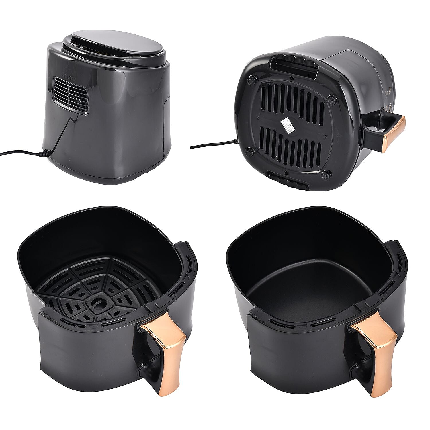 Digital Air Fryer, Air Fry, Roast, Reheat - Uses little to no oil, 8L, 10 Presets, (Size 30x26x25 cm) - Black (1400wts)