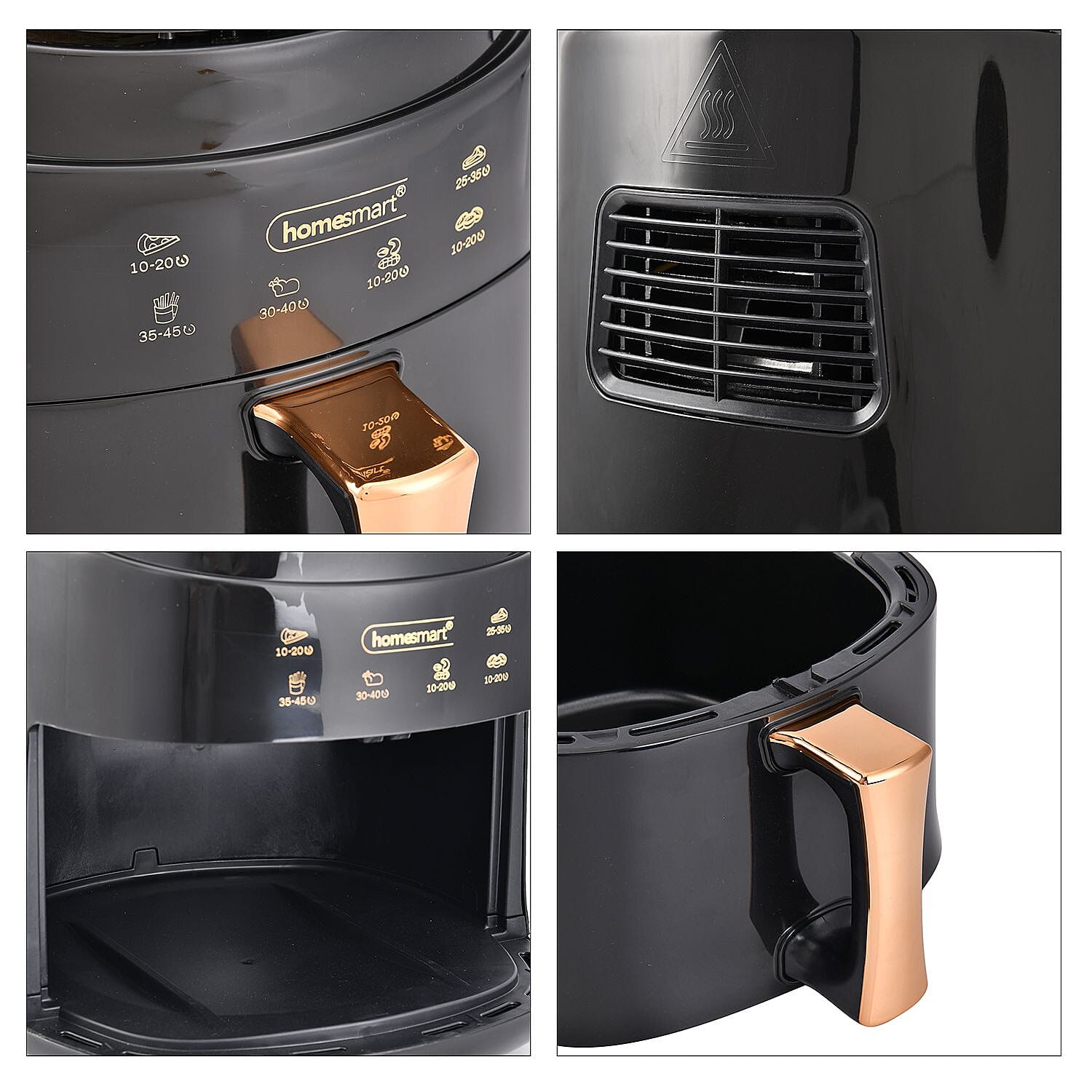 Digital Air Fryer, Air Fry, Roast, Reheat - Uses little to no oil, 8L, 10 Presets, (Size 30x26x25 cm) - Black (1400wts)