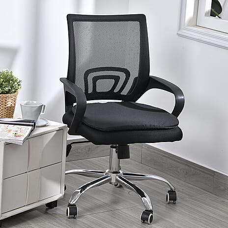 Homesmart TPE Gel Seat Cushion with Cover (Size 44x43x3 cm) - Black