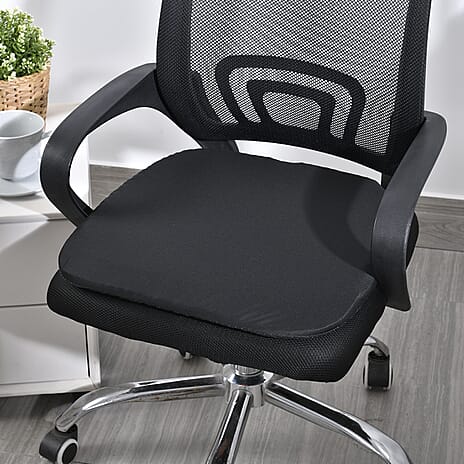 Homesmart TPE Gel Seat Cushion with Cover (Size 44x43x3 cm) - Black