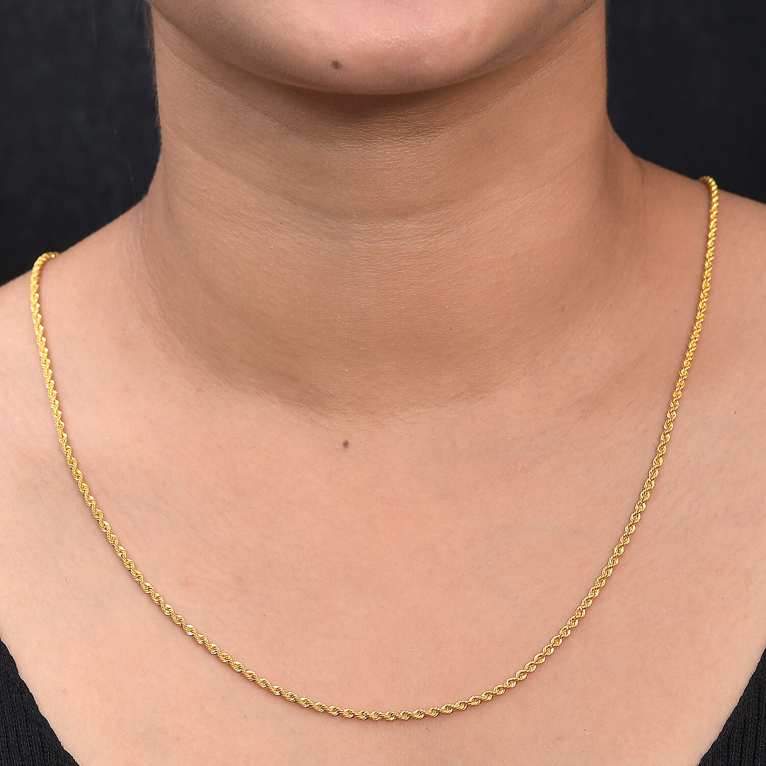 Hatton Garden Close Out Deal-  22K Yellow Gold Rope Necklace (Size - 18) with Lobster Clasp, Gold Wt 4.30 Gms